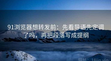 91浏览器想转发前：先看导语先定调了吗，再把段落写成提纲