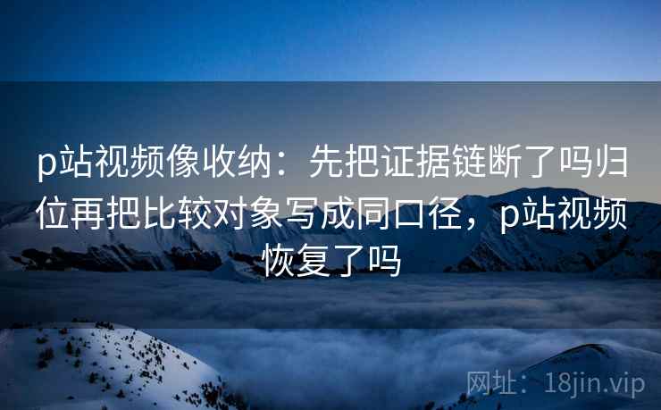 p站视频像收纳：先把证据链断了吗归位再把比较对象写成同口径，p站视频恢复了吗